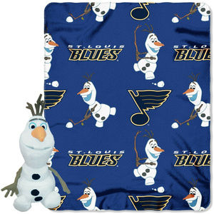 ST LOUIS BLUES OLAF HUGGER WITH PLUSH BLANKET NWT